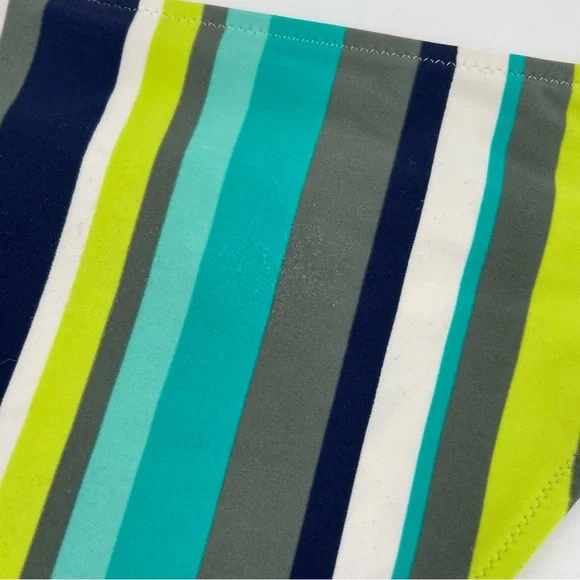 Aerie Swim Bikini Bottoms Teal Blue Green Stripes M - Picture 3 of 5